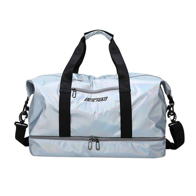 Yoga Bag with zipper - white paisley – BL Handmade