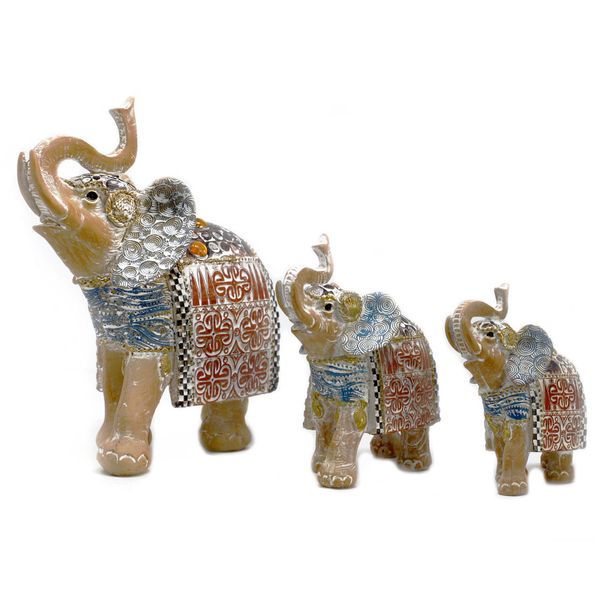 Small Thai Elephant - Good Luck - Terracotta & Sky Blue – Hipimi